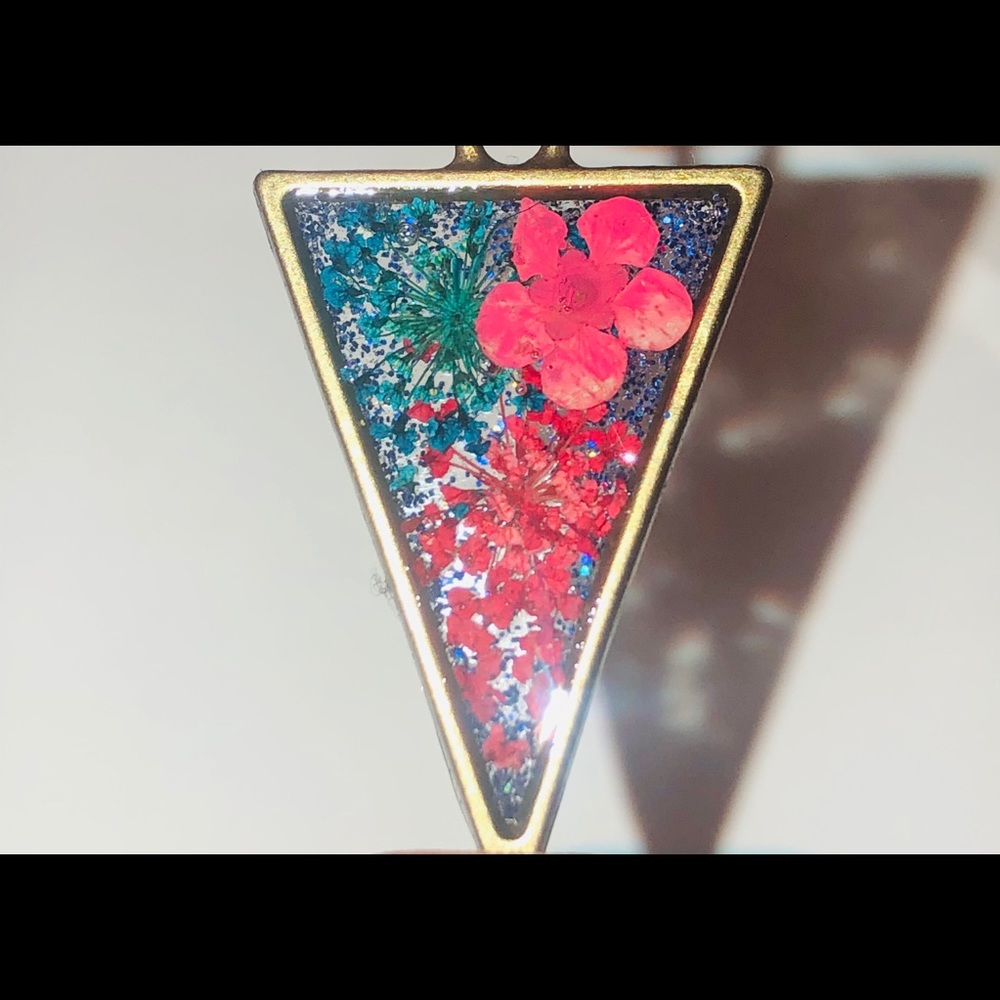 2 for $20 Handmade bronze triangle shaped pendant
